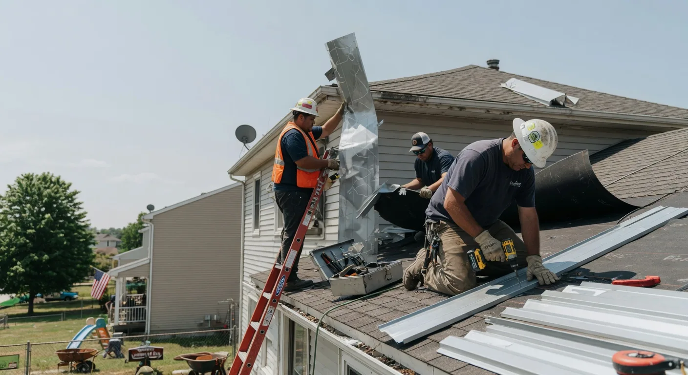 Storm Damage Metal Roof Repair in Mouthcard, KY
